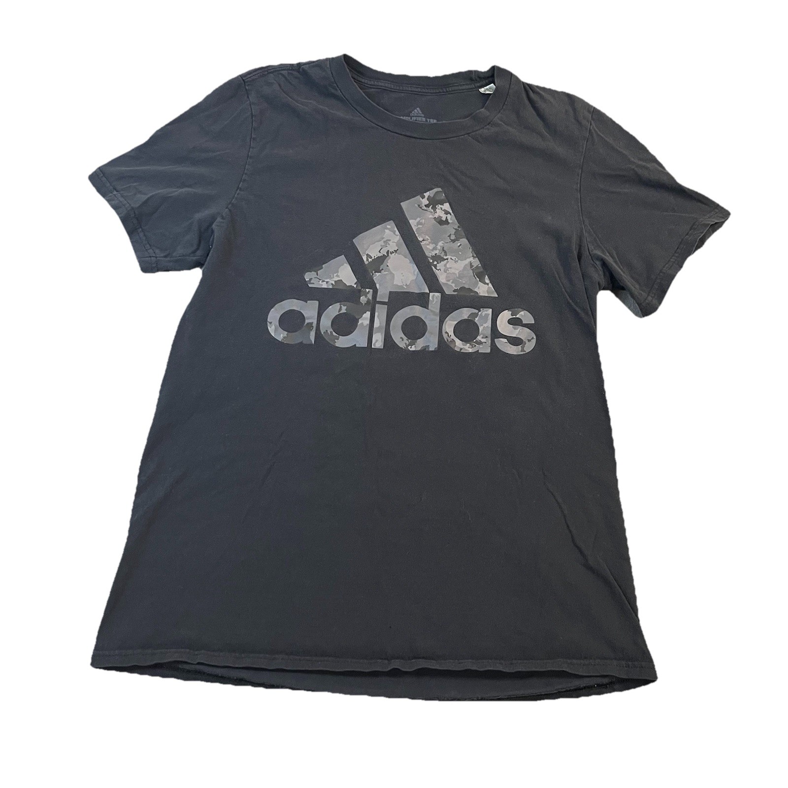 Adidas Black Amplifier Gray Digital Camo Logo T-shirt Mens Size M Short Sleeve
