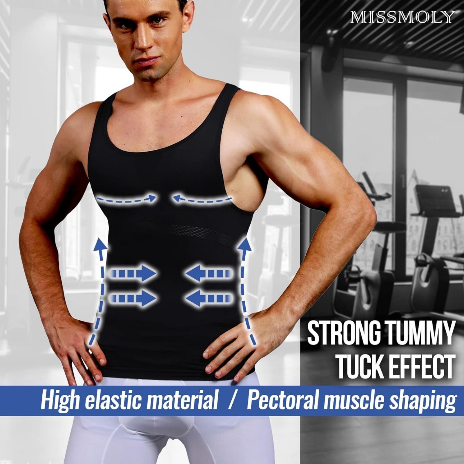 Fajas Colombianas para Hombres Men Compression Body Shaper Abdomen Control Tank