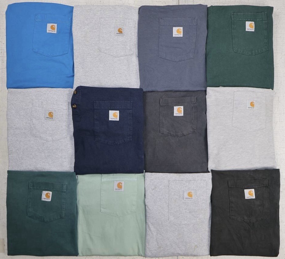 Carhartt Pocket Tee Bundle Lot of 12 Size XL Workwear T Shirts USA Mix
