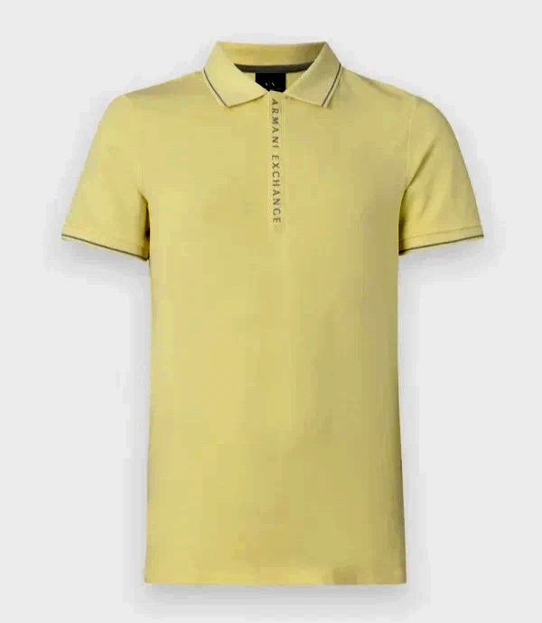 Armani Exchange Cotton Quarter-Zip A|X Logo Short-Sleeve Men Polo Tee Shirt New