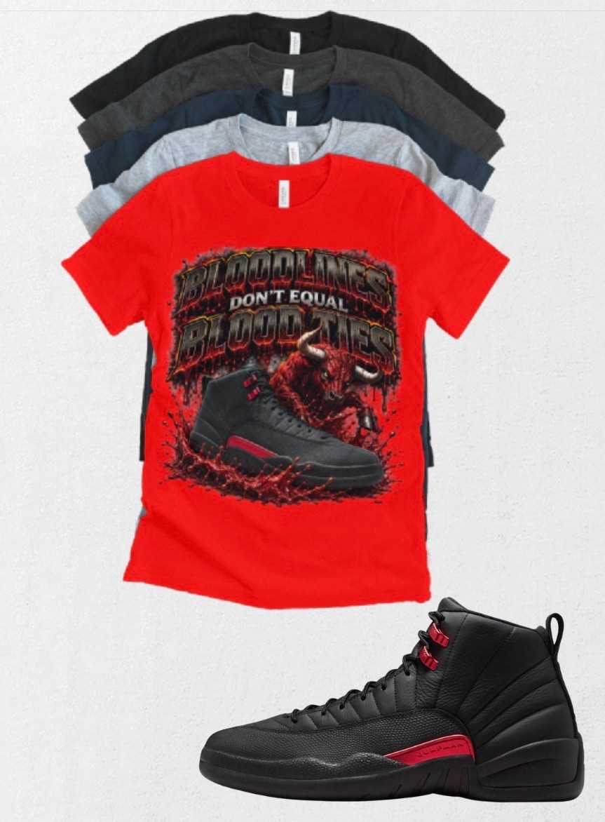 Shirt to match Jordan 12 Bloodline Matching Tee Streetwear