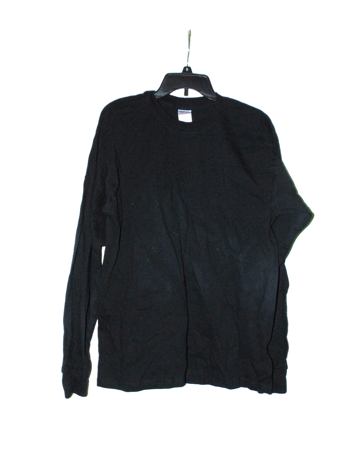 Gildan Long Sleeve T-Shirt Mens Large Black 100% Cotton Crew Neck NWOT