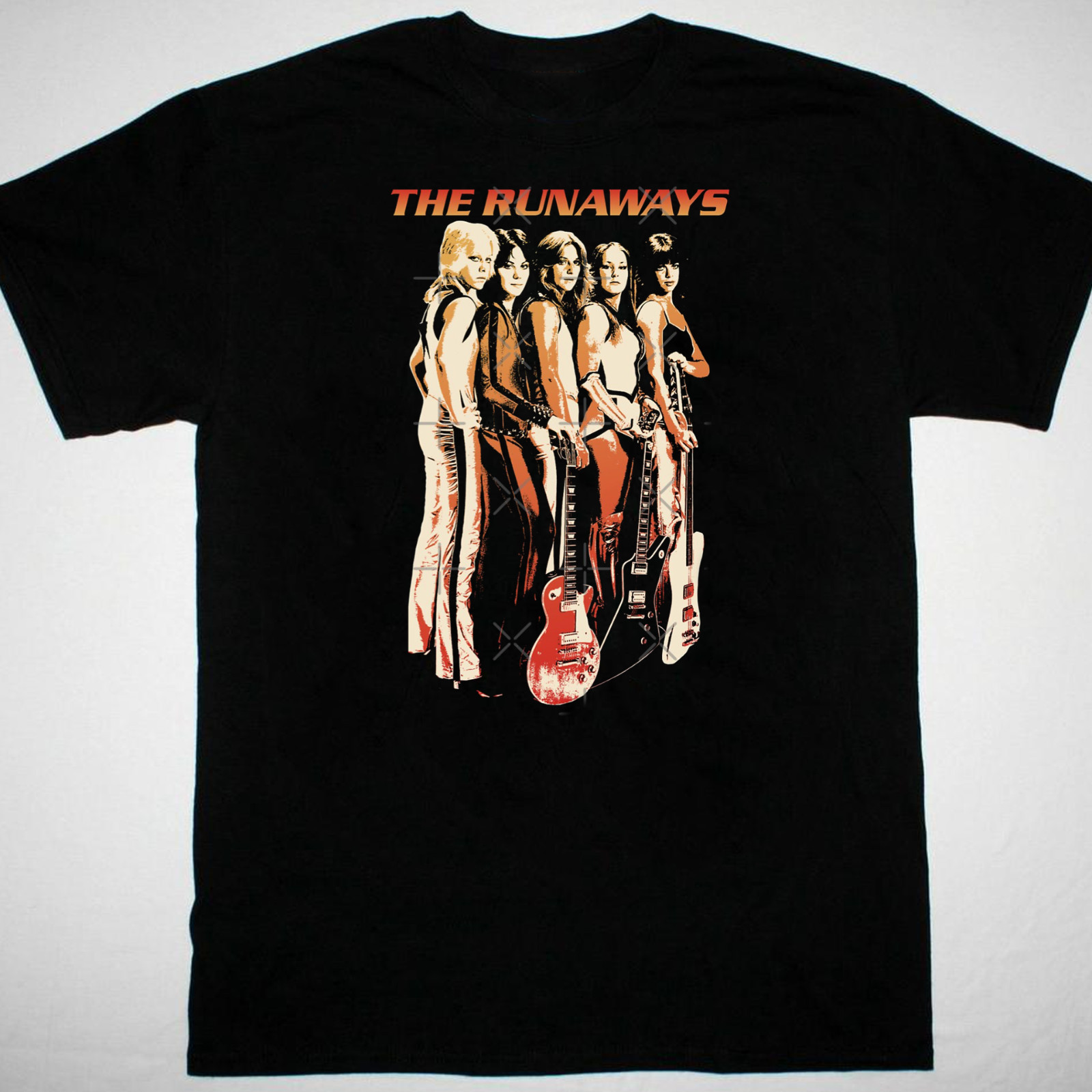 The Runaways band T-shirt Black Short Sleeve All Size S to 5XL 1F907