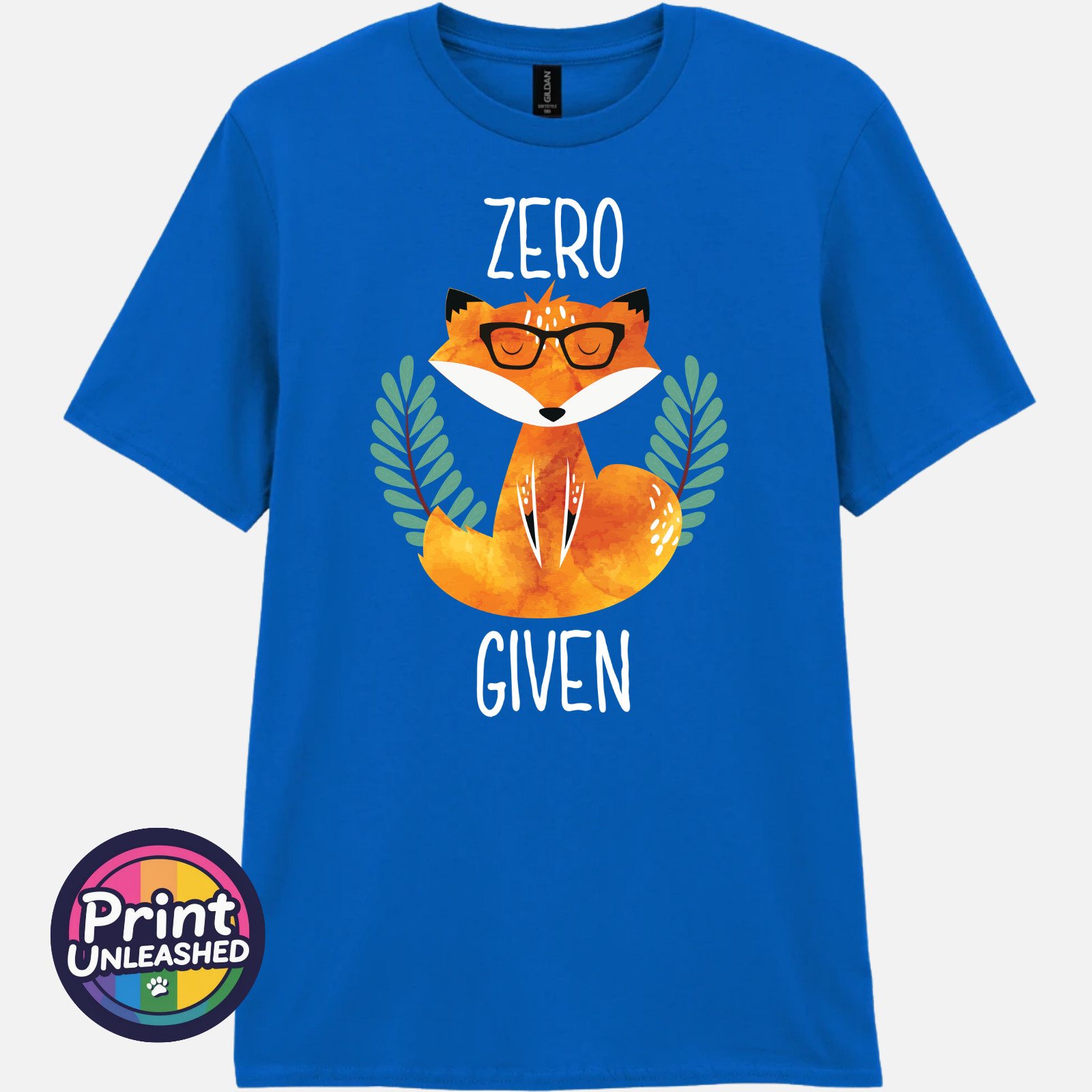 Zero Fox Given Graphic Tee Funny Printed Slogan T-Shirt Zen Fox Print Fun Gift