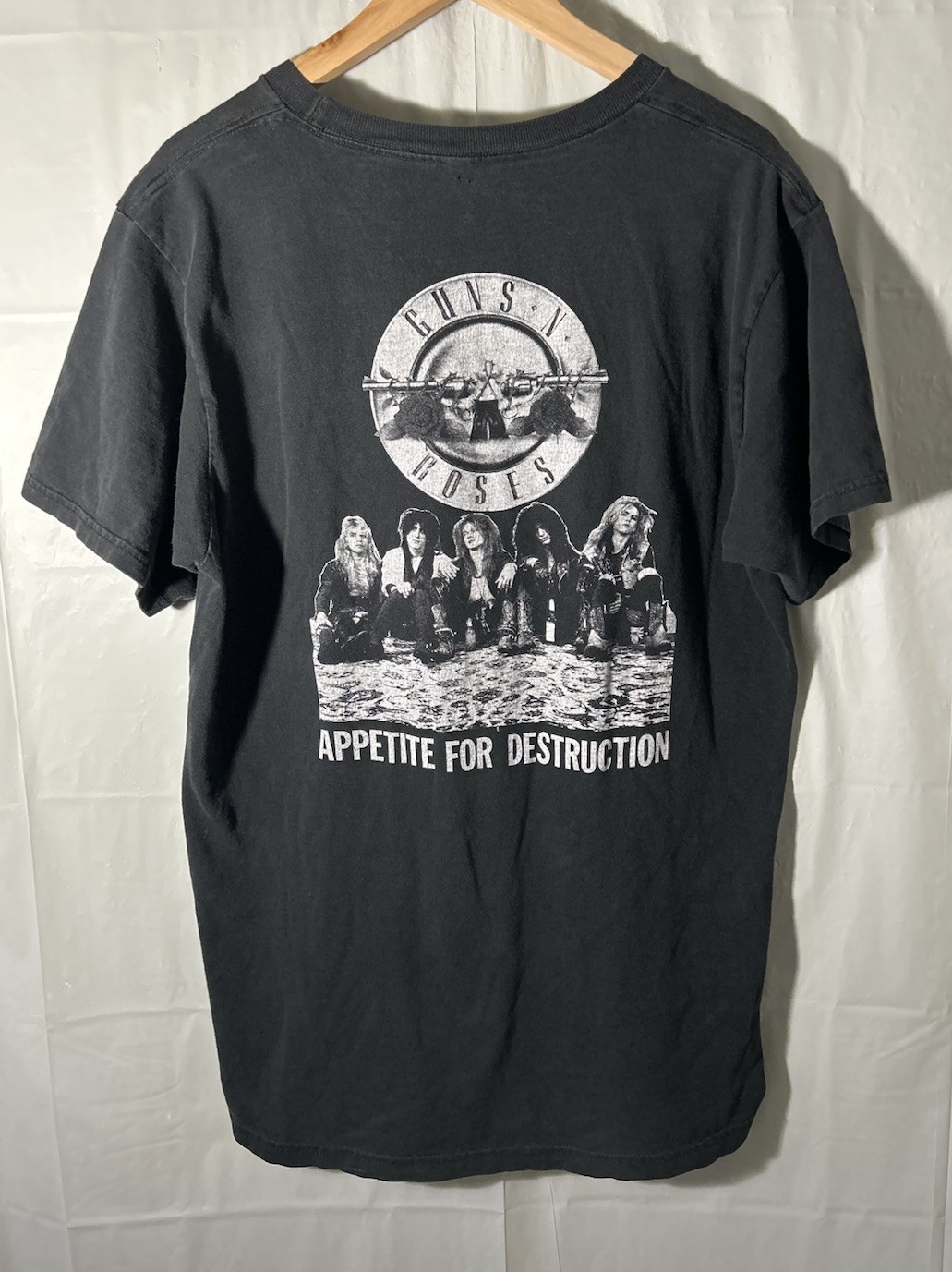 VINTAGE RARE GUNS N ROSES APPETITE FOR DESTRUCTION T-SHIRT USED NO SIZE TAG!