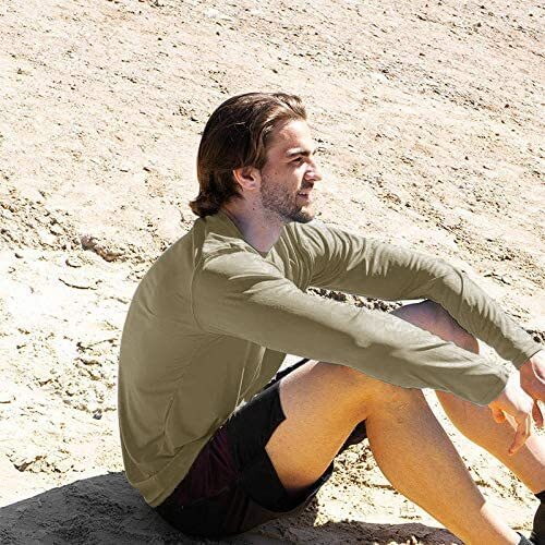 UPF50+ Men’s Long Sleeve Sun Protection UV Shirts Rash Guard Hiking Running Tops
