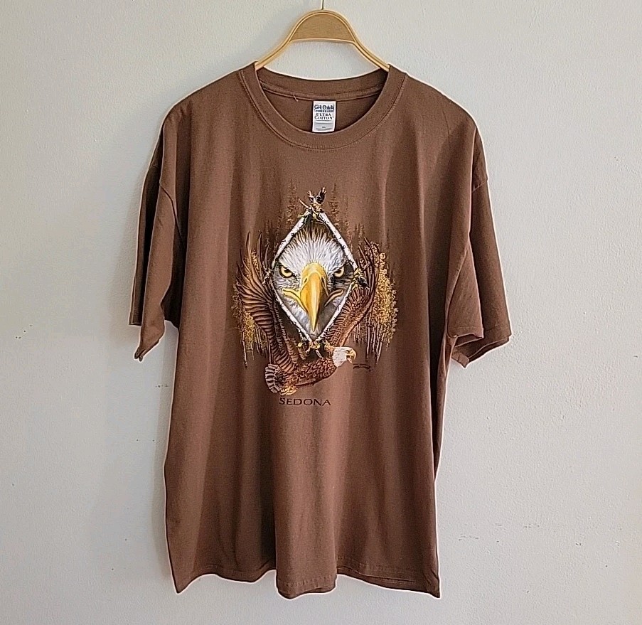 Vintage Polar Graphics Gardner Sedona Arizona T Shirt 2XL Bald Eagle Graphic