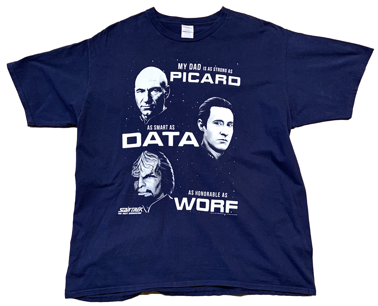 Star Trek My Dad Strong As Picard Smart As Data Honorable As Worf T-shirt XL
