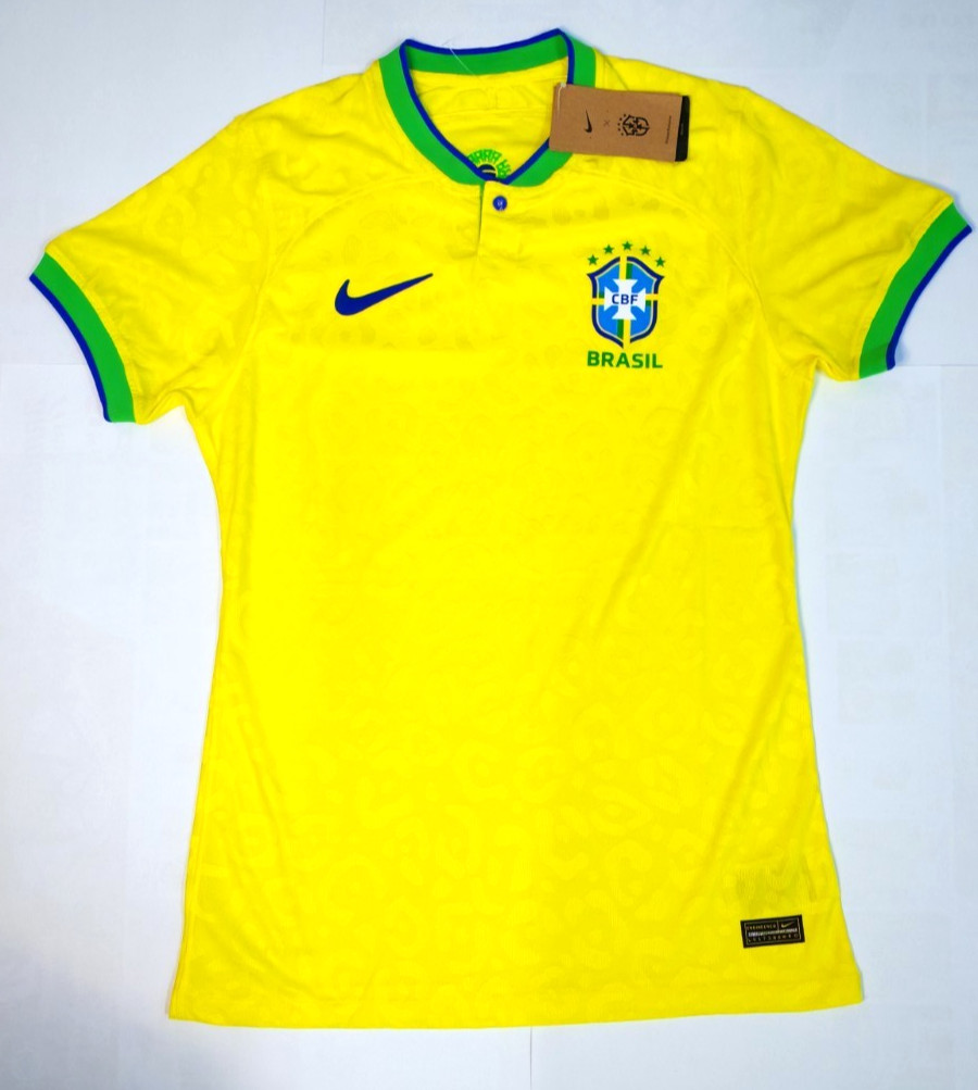 Nike Brazil 2022 World Cup Home Jersey Player Issue Dri-FIT ADV Yellow Mens Size