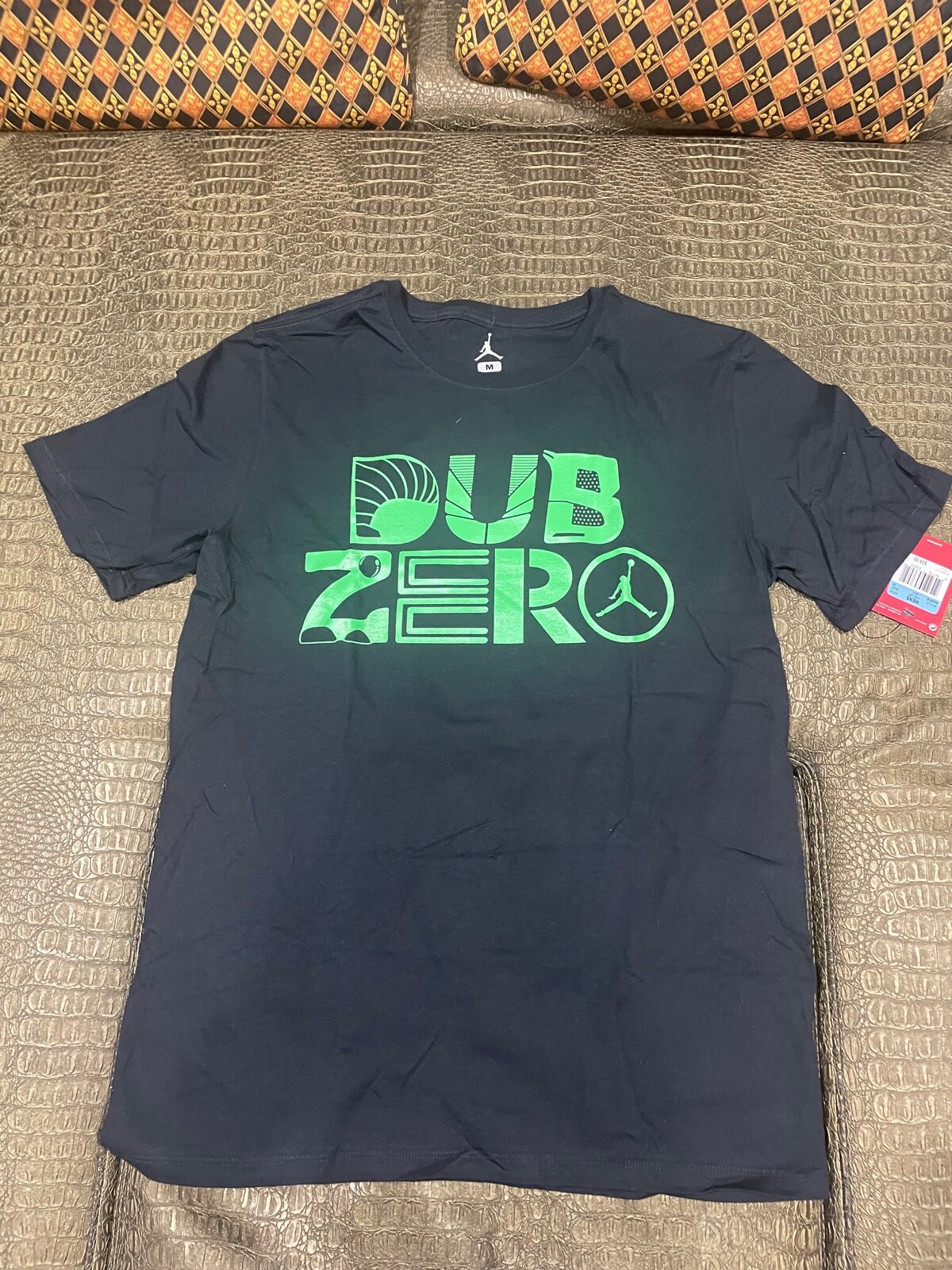 JORDAN MEN’S DUB ZERO Tee Black/GREEN 642809 011 NEW