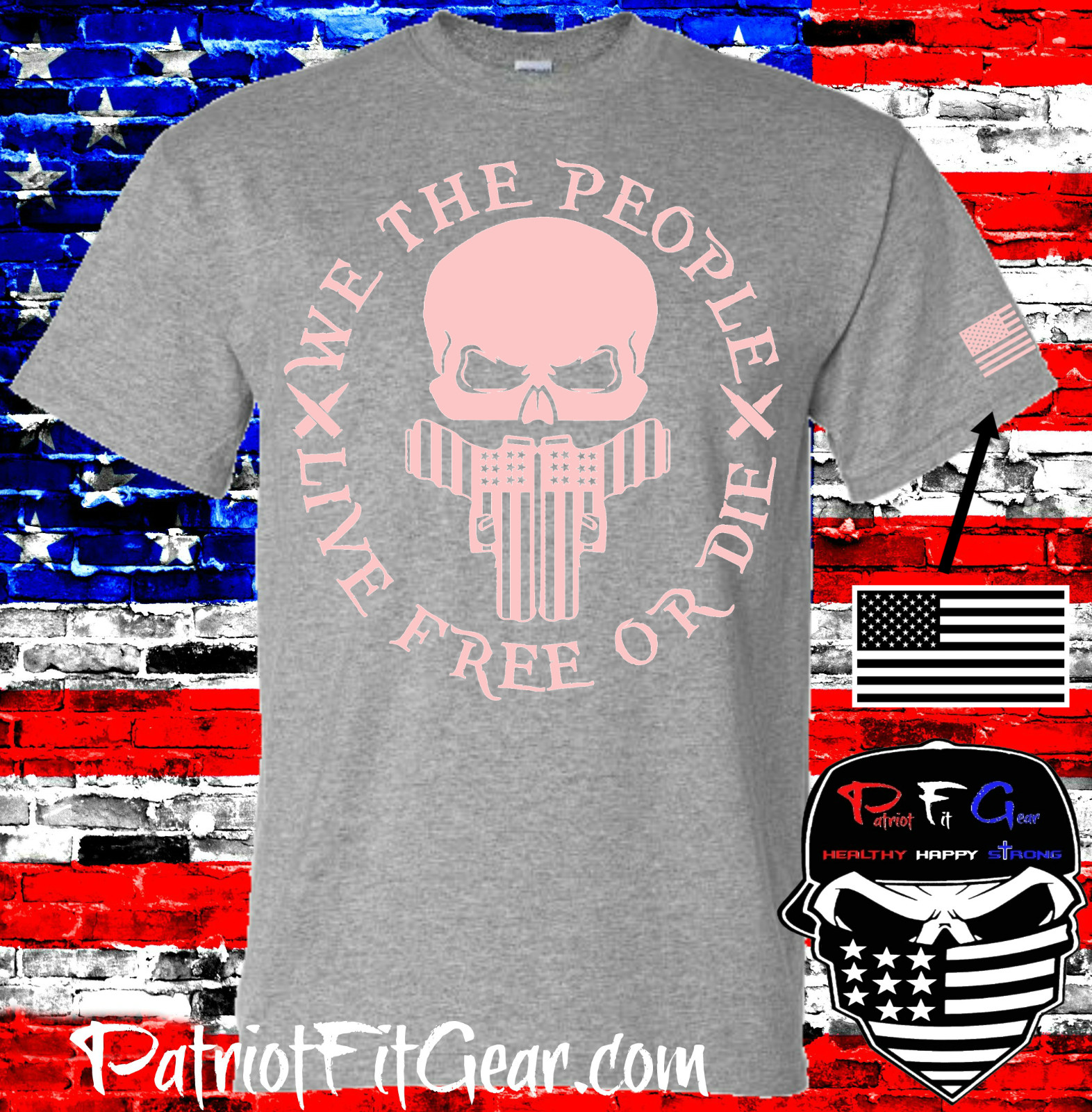 t-shirt, We Teh People, Live Free Or Die, Gun Rights, Skull,Patriotic,Custom tee