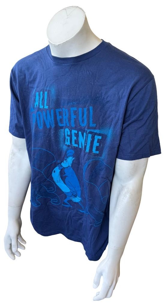 Disney Men’s Aladdin All Powerful Genie Navy Short Sleeve Shirt Size Large