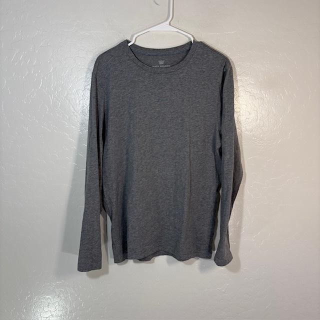 Mack Weldon Shirt Mens Medium Gray Pima Cotton Long Sleeve Crewneck Tagless Tee