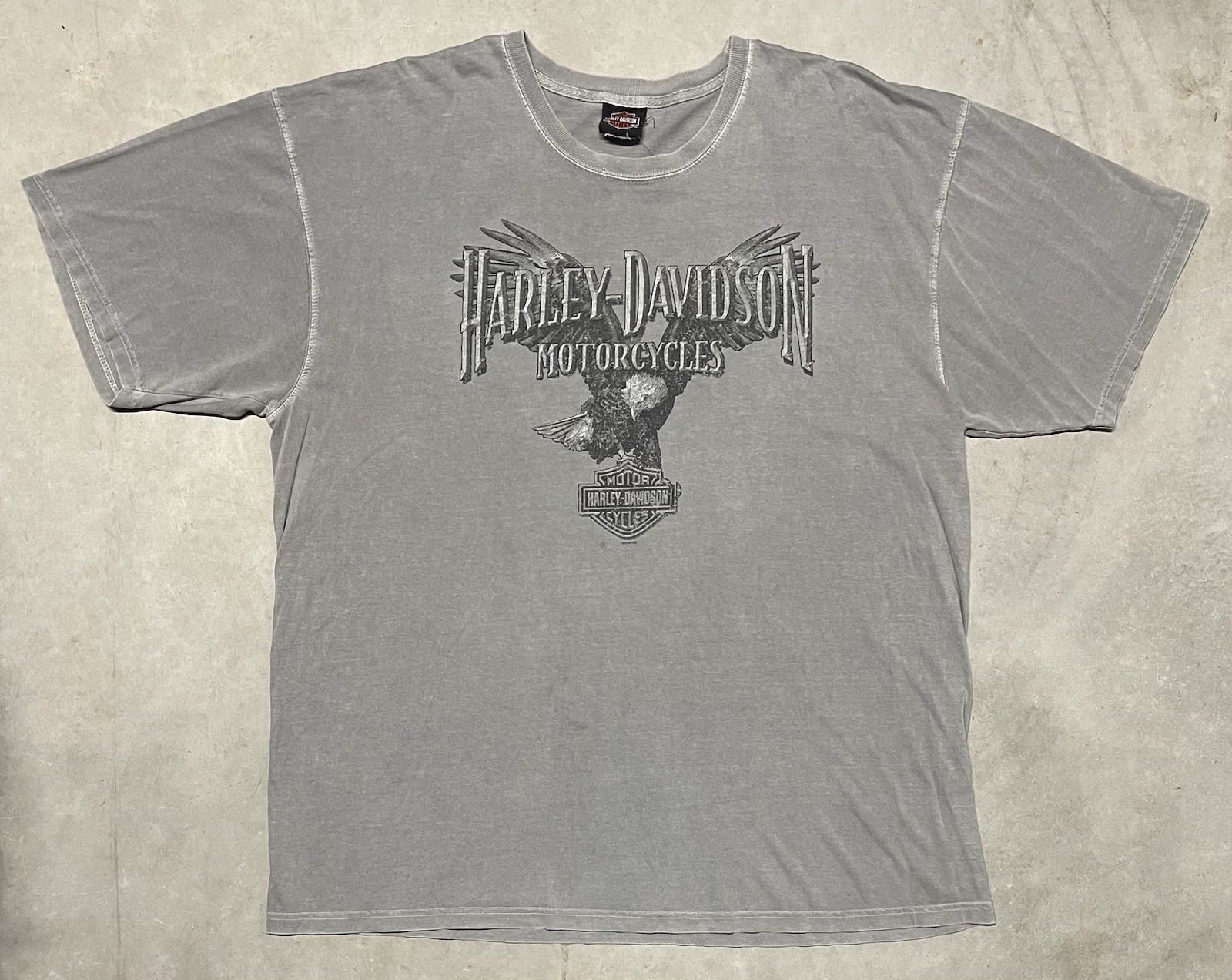 Harley Davidson T Shirt Eagle Motorcycle Stone Grey Ukes Kenosha WI Size 2XL