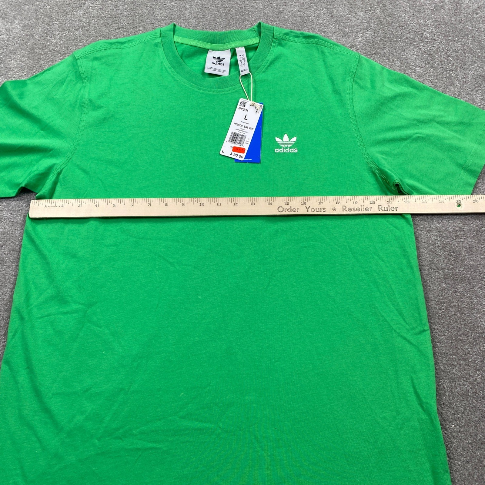 Adidas Mens Trefoil Ess Tee T Shirt Energy Green Logo Size L New