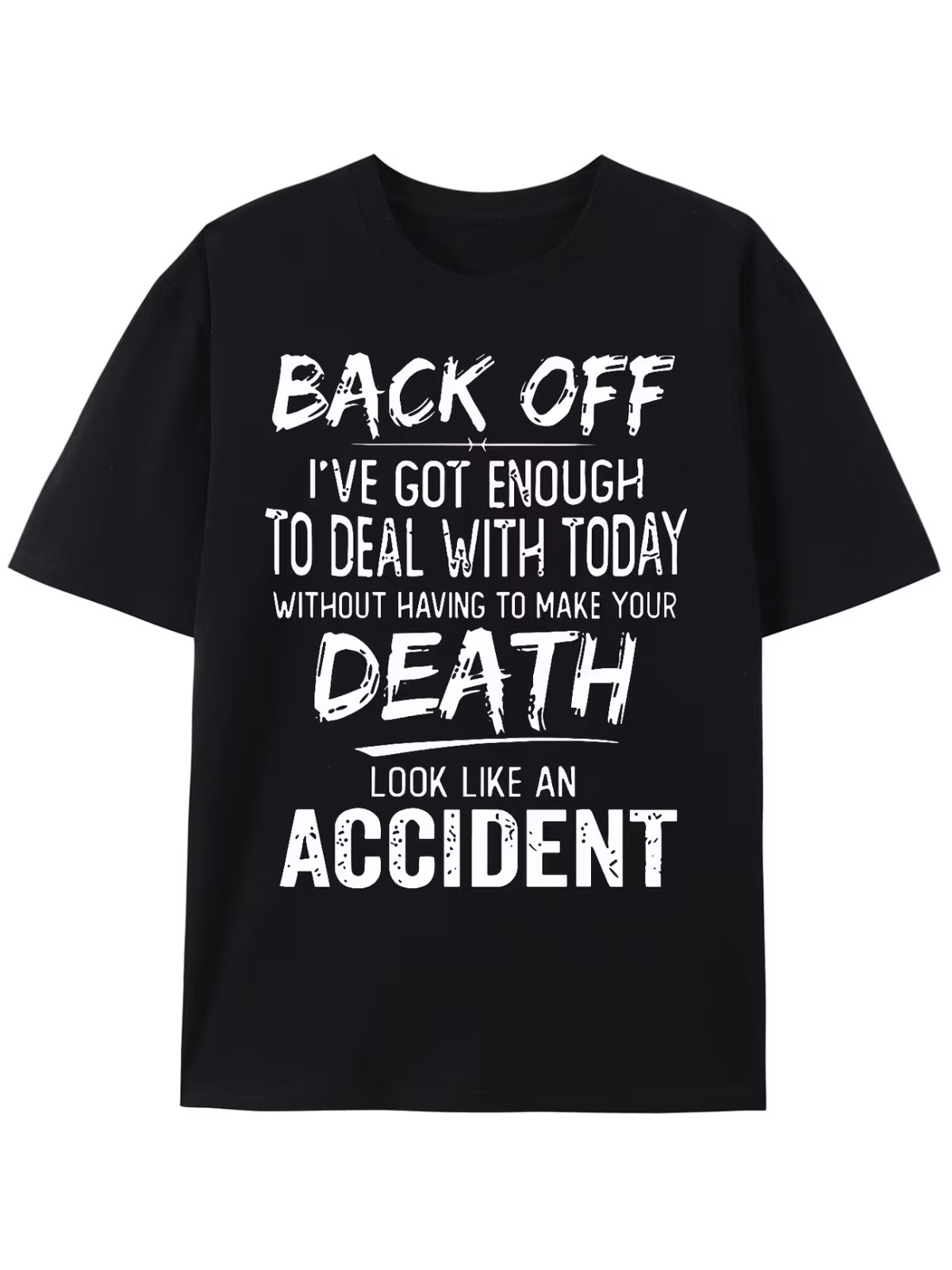 Stylish Back Off Slogan Pattern Print Men’s T-shirt, Graphic Tee Men’s Summer