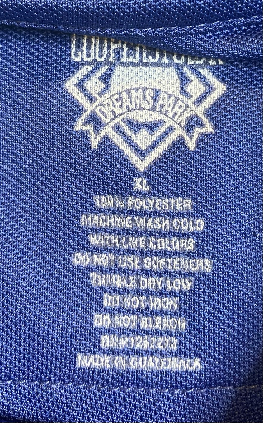 Cooperstown Dreams Park T Shirt Mens XL Blue Polyester Baseball Little League