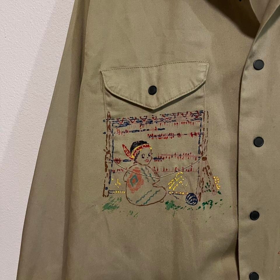 Vintage Western Hand Painted Button Up Shirt 70s True Vintage Native Size Large