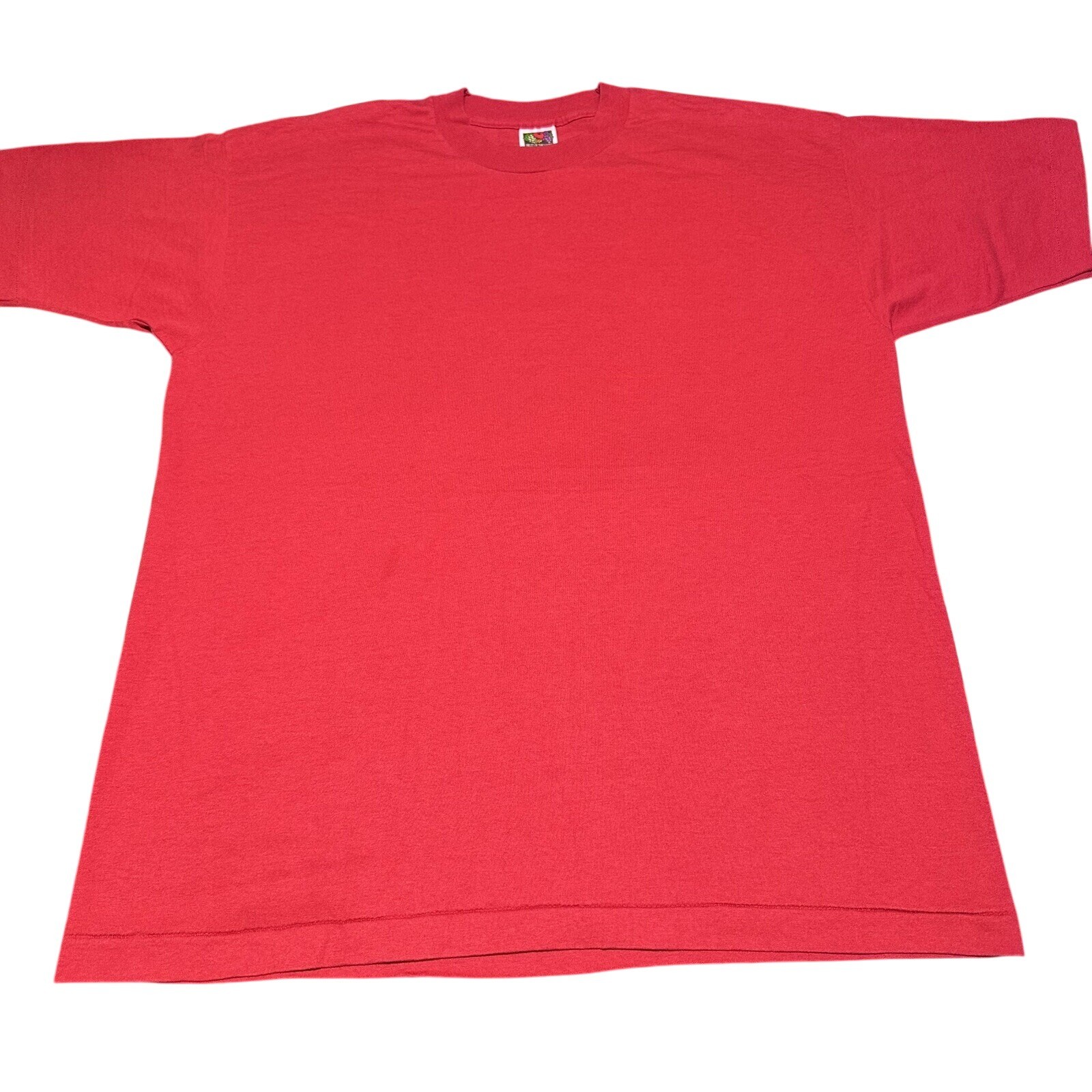 Vintage 1990s Fruit of the Loom Single Stitch Red Blank T-Shirt Size XL