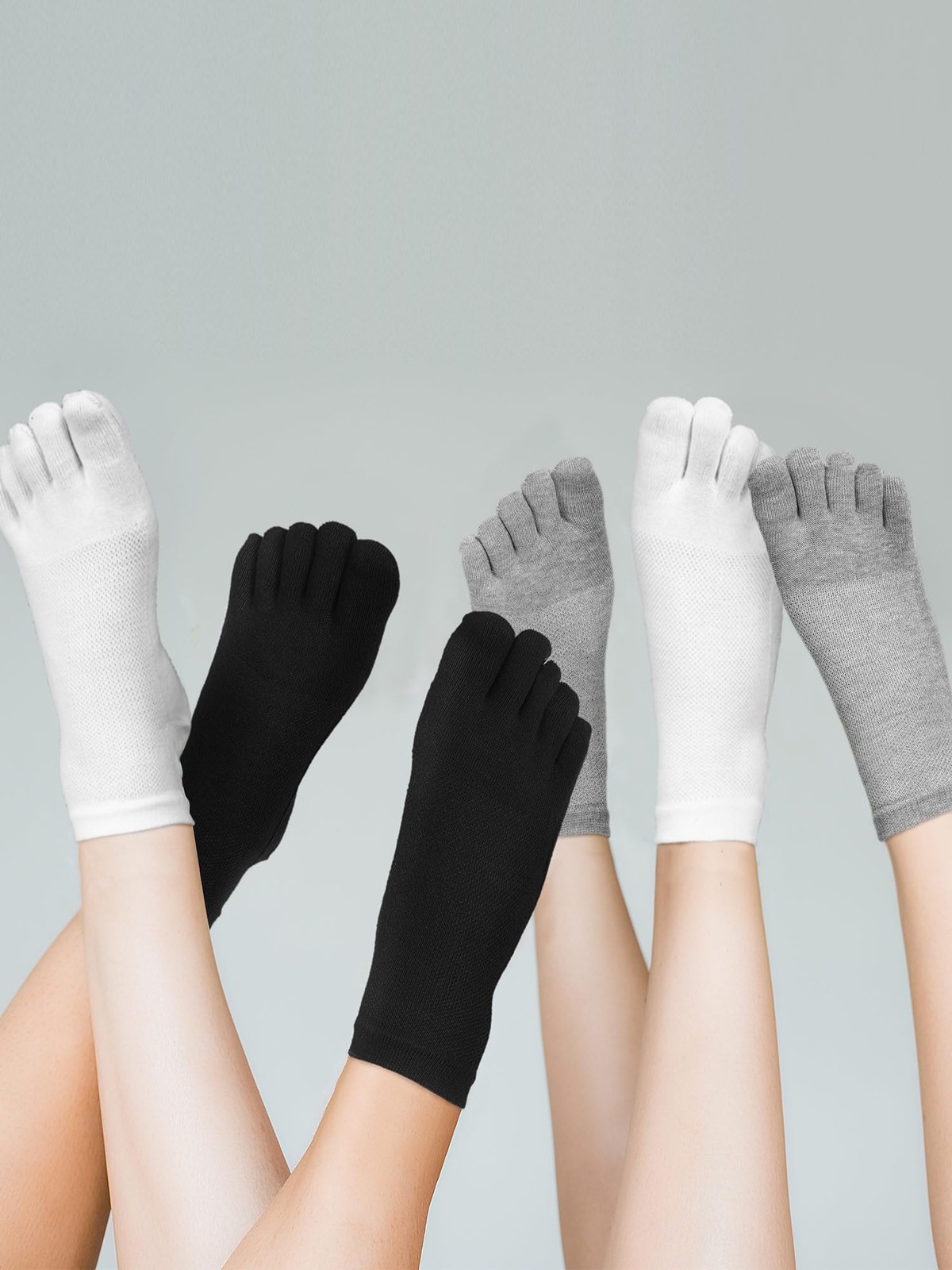 6 Pairs Women Toe Socks Cotton Ankle Low Cut Five Toe Sock for Women Men Athl…