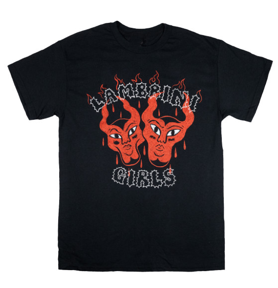 NEW Lambrini Girls Band Short Sleeve T Shirt Black All Size S to 5Xl