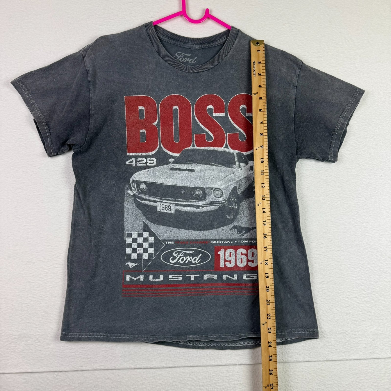 Ford Mustang Boss T Shirt Mens Medium Cotton Short Sleeve 1969