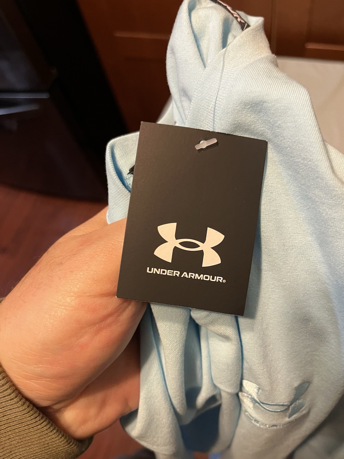 Under Armour Men’s T-Shirt Medium – Light Blue Polyester Cotton Spandex – NWT
