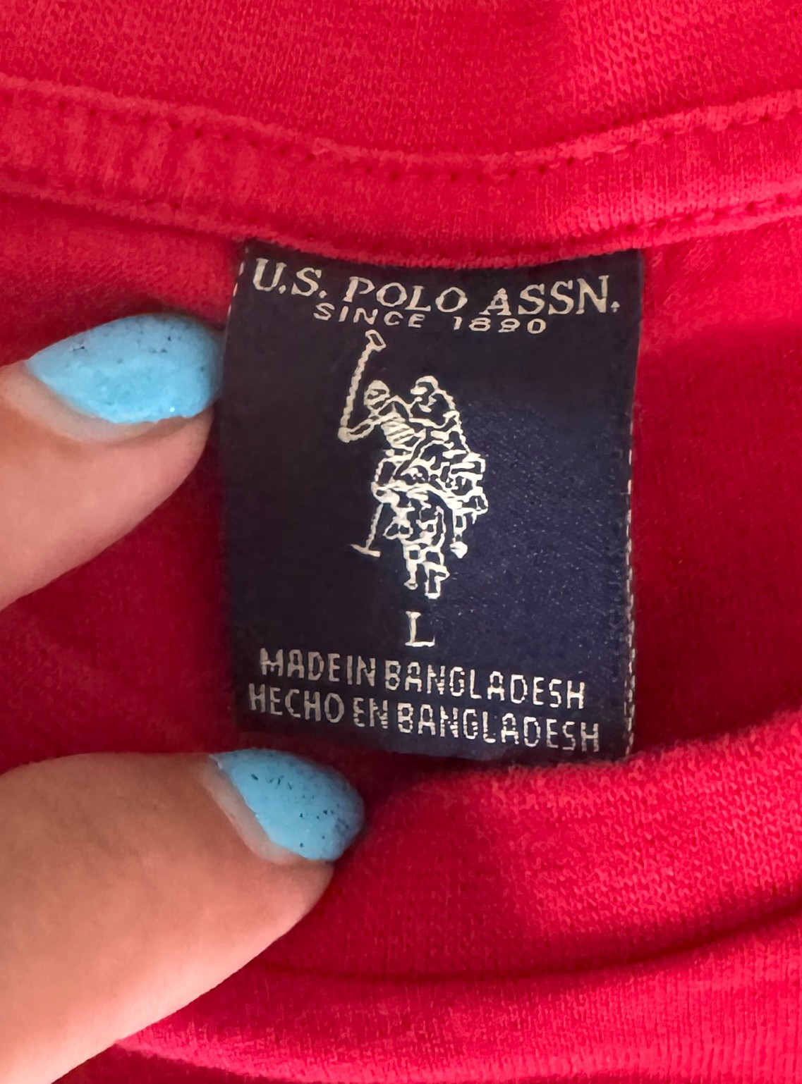 U.S. Polo Assn red men’s t-shirt solid embroidered logo pocket L
