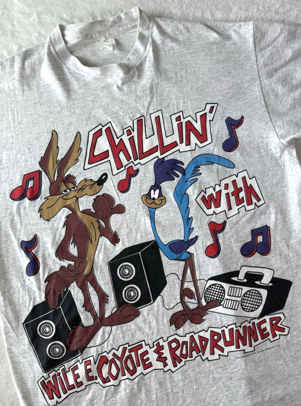 1990s Chillin With Wile E Coyote And Roadrunner T Shirt XL Vtg Warner Bros