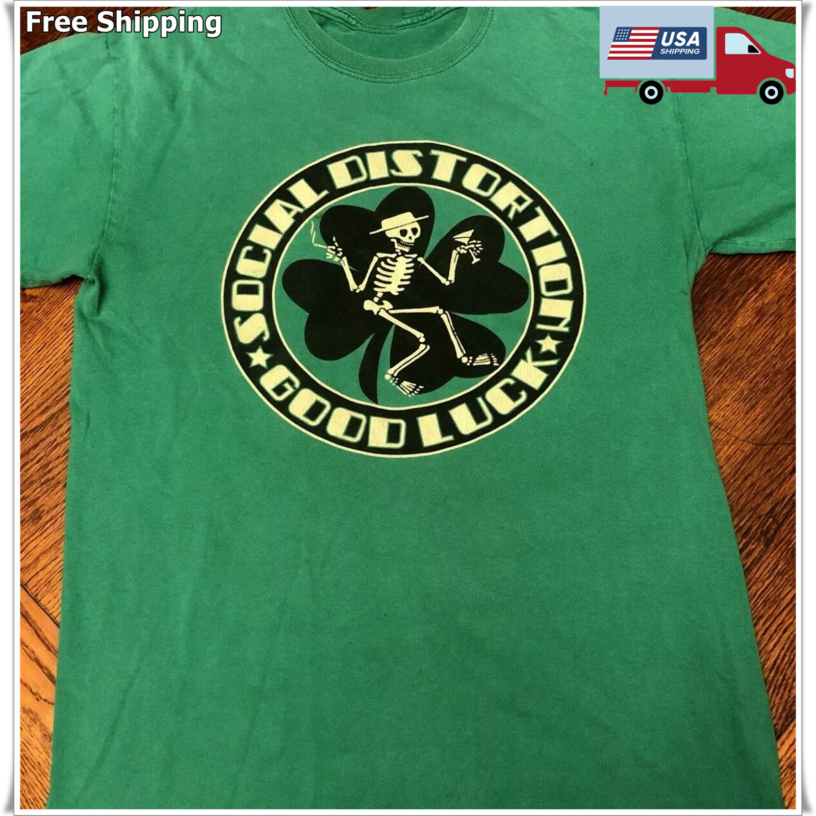 Social Distortion Good Luck Vintage Punk Rock Band Logo Graphic T-Shirt