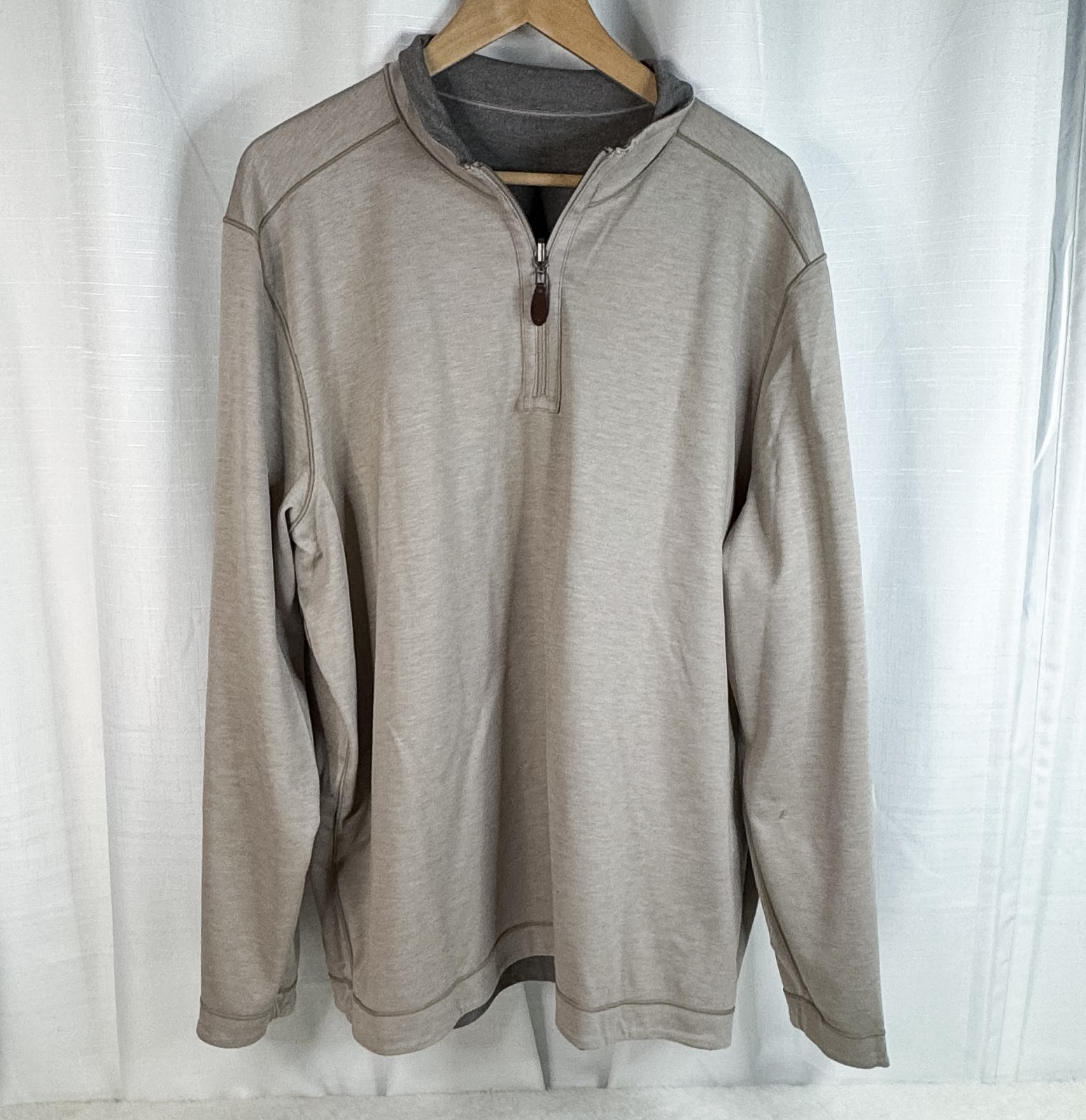 JOHNSTON & MURPHY XC4 Reversible 1/4 Zip Extreme Comfort Brown Tan Men’s XXL