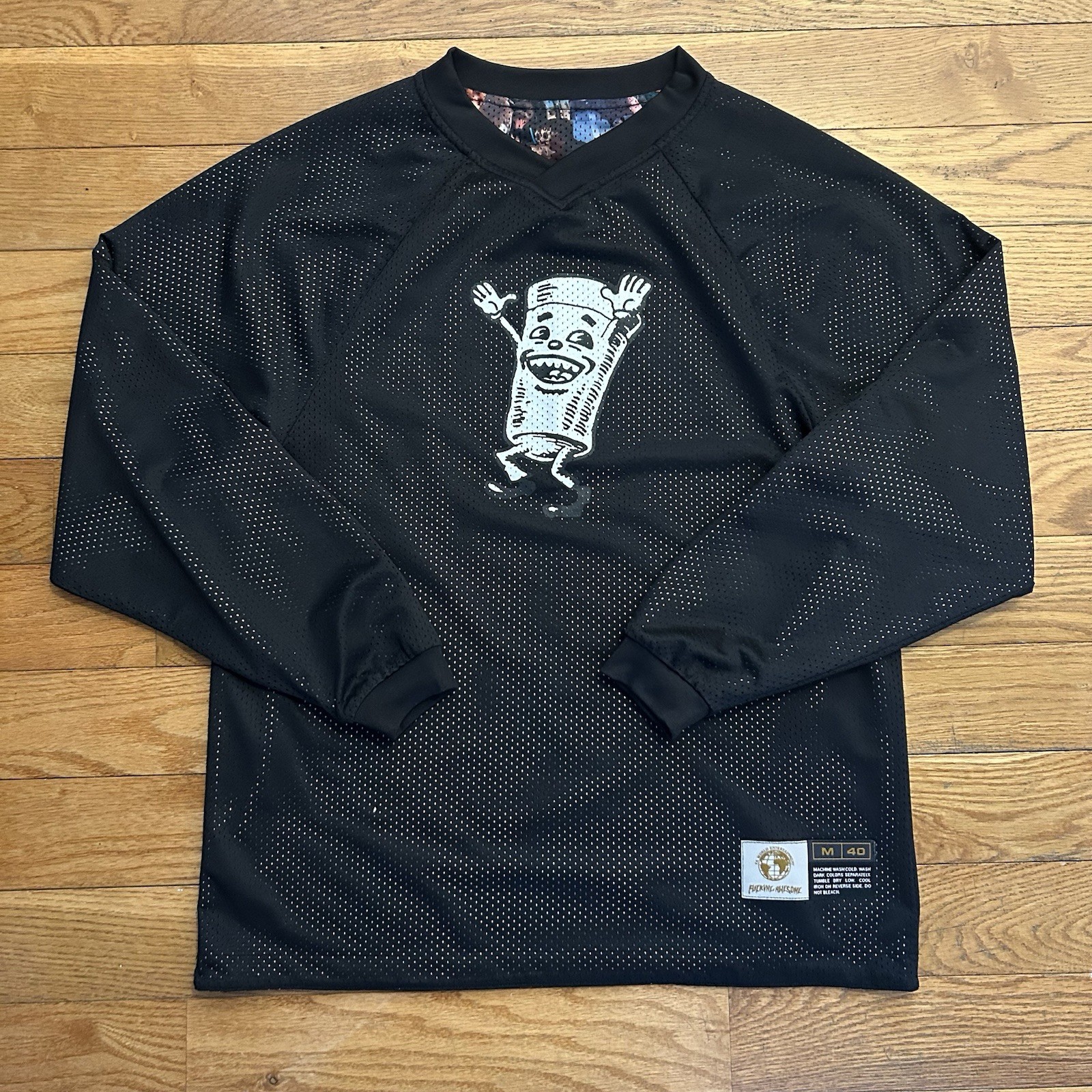 F*cking Awesome Party Cup Reversible Long Sleeve Jersey Tee Shirt Medium