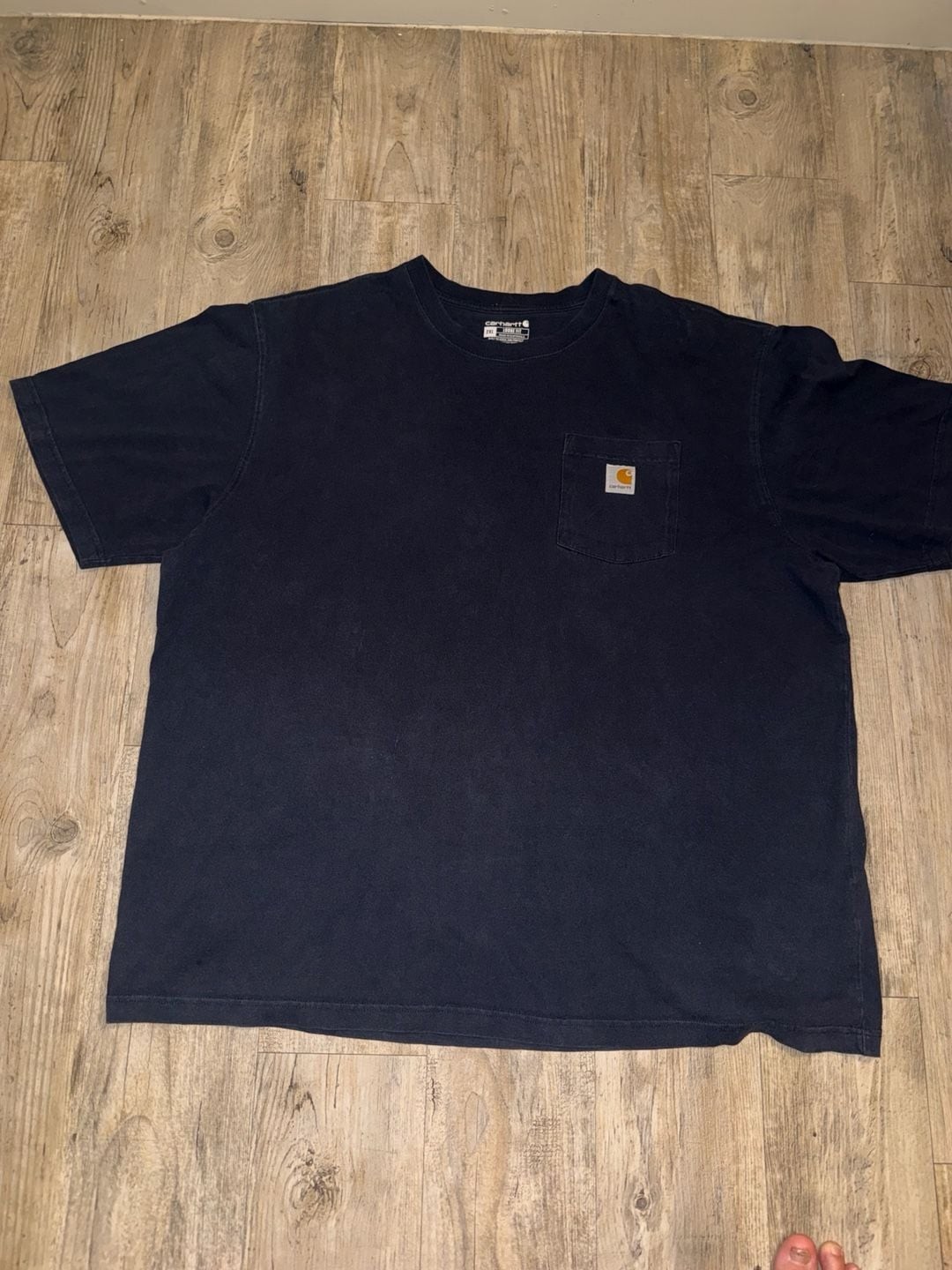 Vintage Carhartt Loose Fit Heavyweight Short Sleeve Pocket T-Shirt Navy Blue