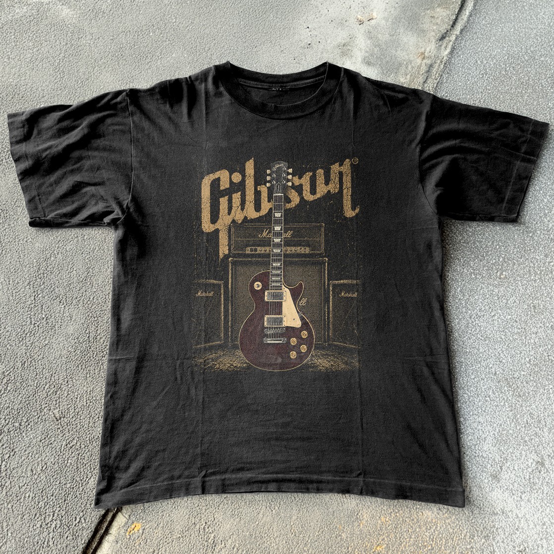 HOT! Gibson Guitar Player Unisex Cotton T-Shirt Size S-5XL