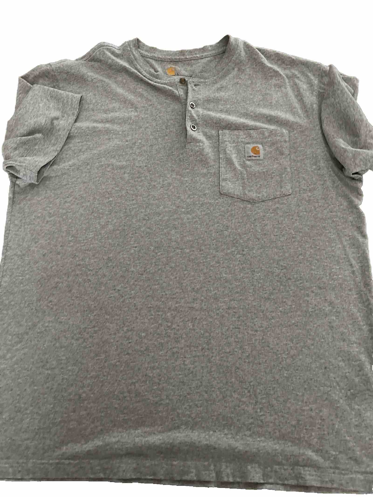 Carhartt Men’s Gray Short Sleeve Workwear Henley Neck Pullover T-Shirt Size L