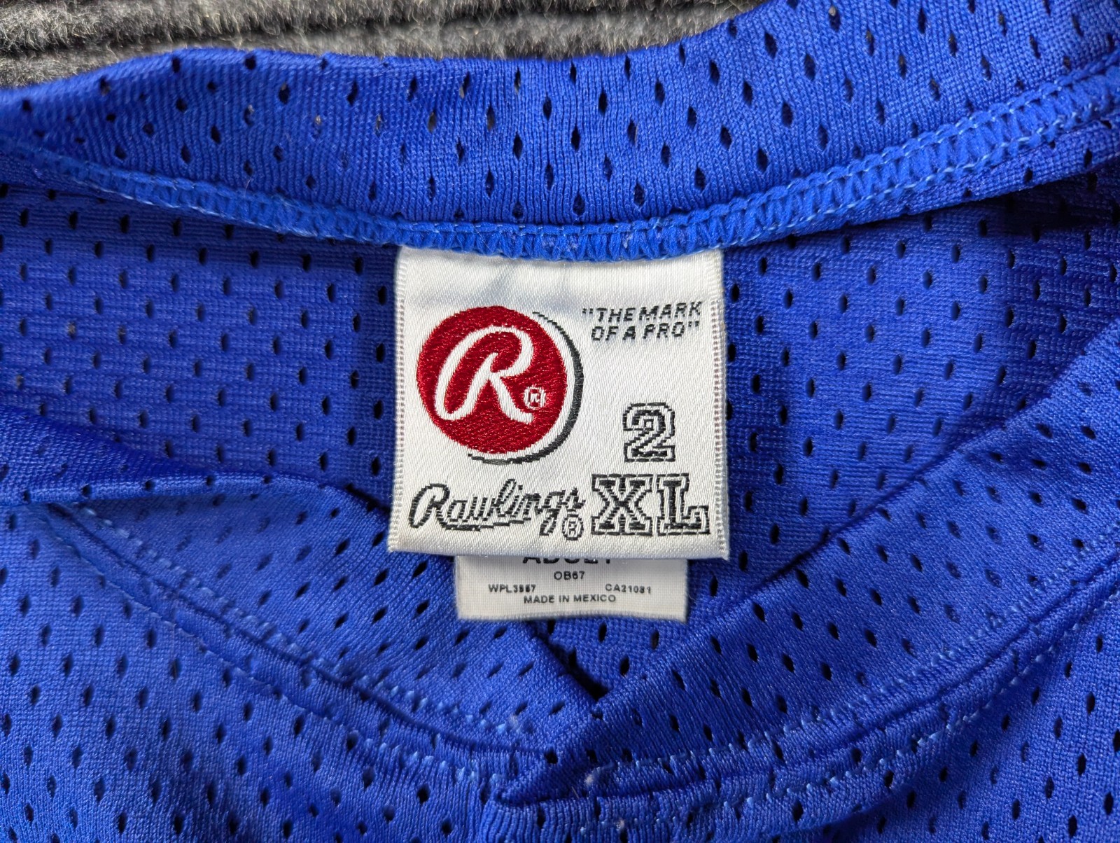 Rawlings Meat Loaf’s Rockin’ Weekend #39 Henley Shirt Adult 2XL Blue Mesh Jersey
