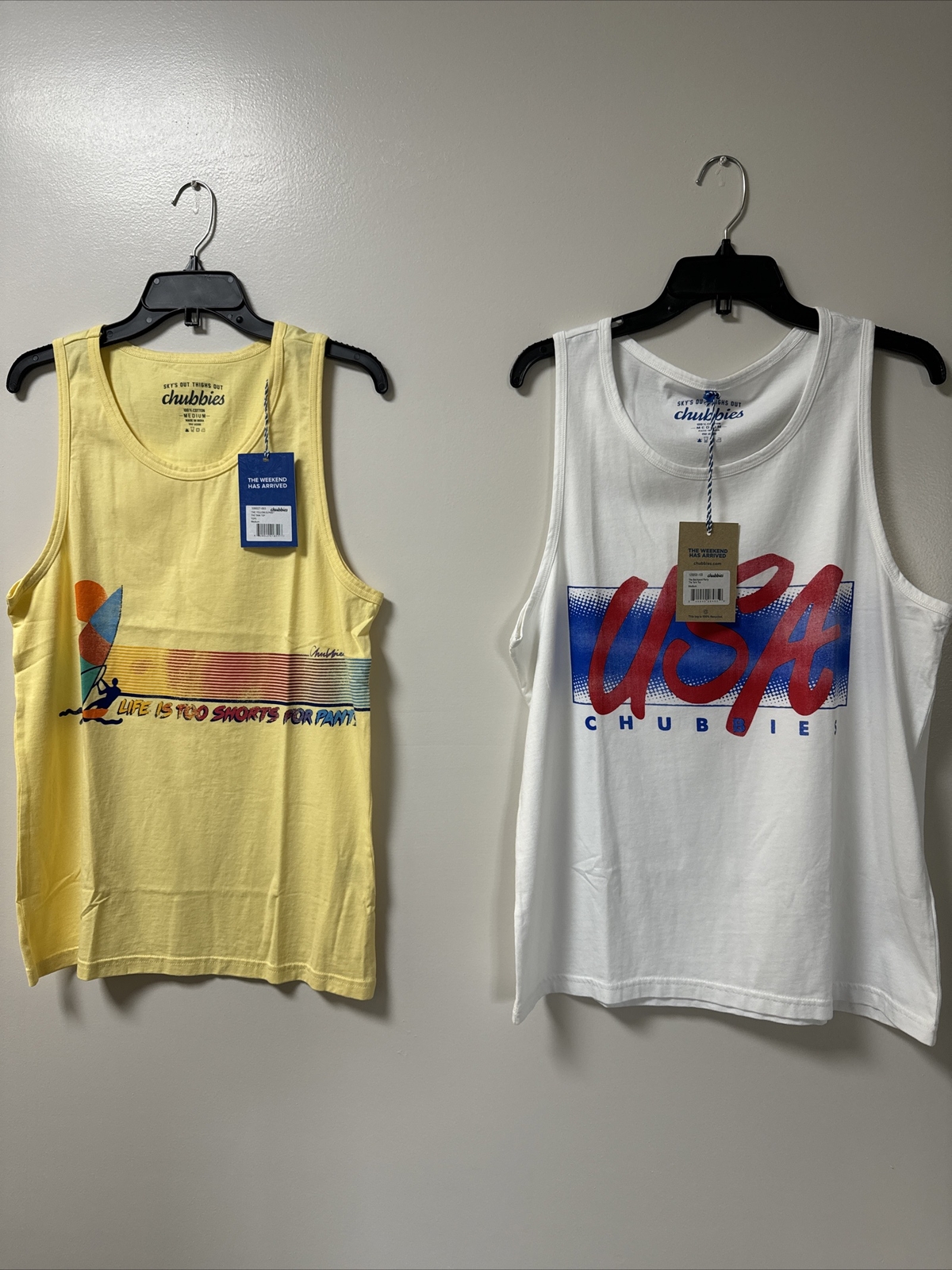 NWT Chubbies 2 Tank Tops Medium