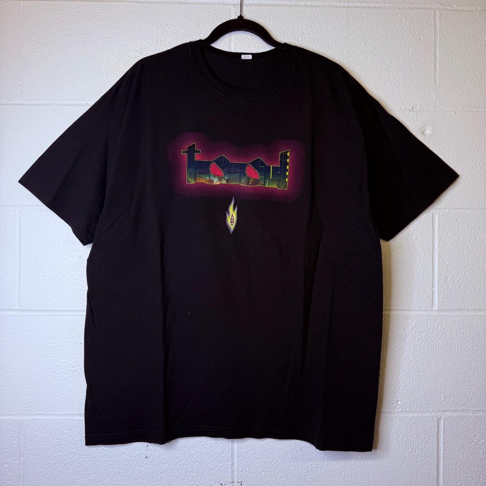 Vintage Tool 2002 Flame Tee Black T-Shirt Double Sided Short Sleeve Sz XL
