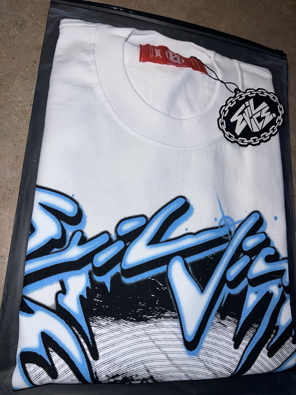 Evil Vice Brand Red Tag T-shirt Size Large Street Wear New With Defect #259