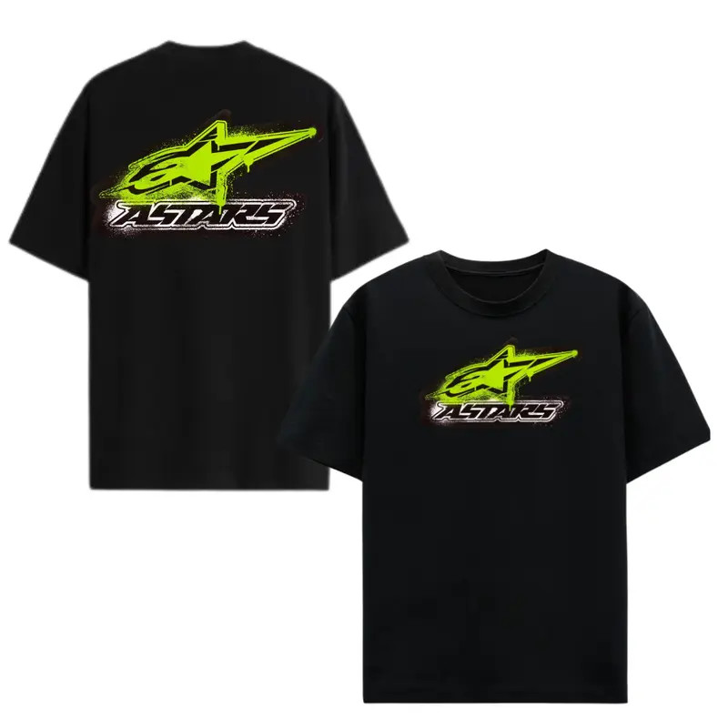 Alpinestars Neon Surge Oversized T-Shirt, Black/Volt Green Race Spec Back & Ches