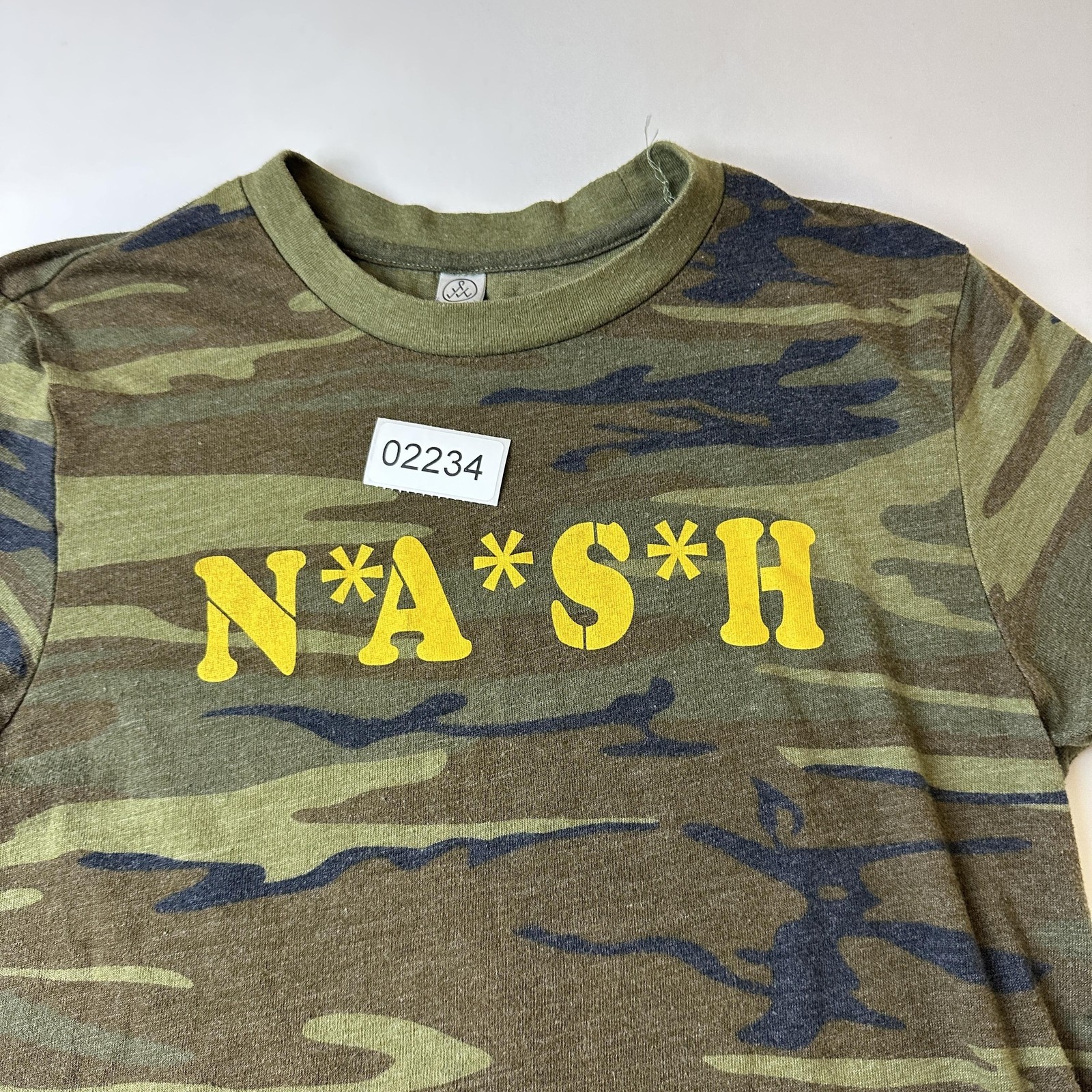 Barbell Voodoo N*A*S*H Shirt Mens Medium Camouflage Camo Graphic Tee Army Green