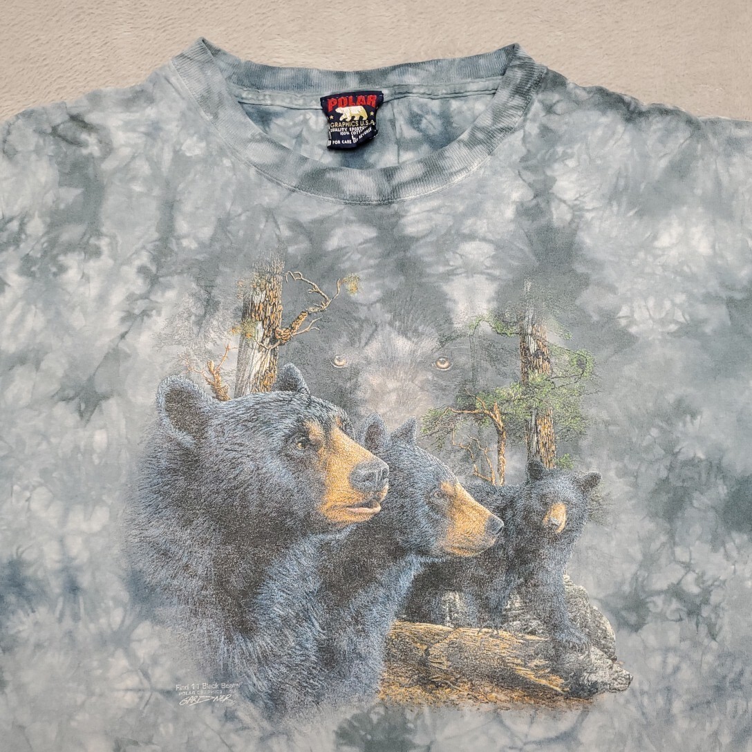 Vintage Oregon Zoo Black Bear Shirt Mens Large Multi Color Tie Dye Nature TEE