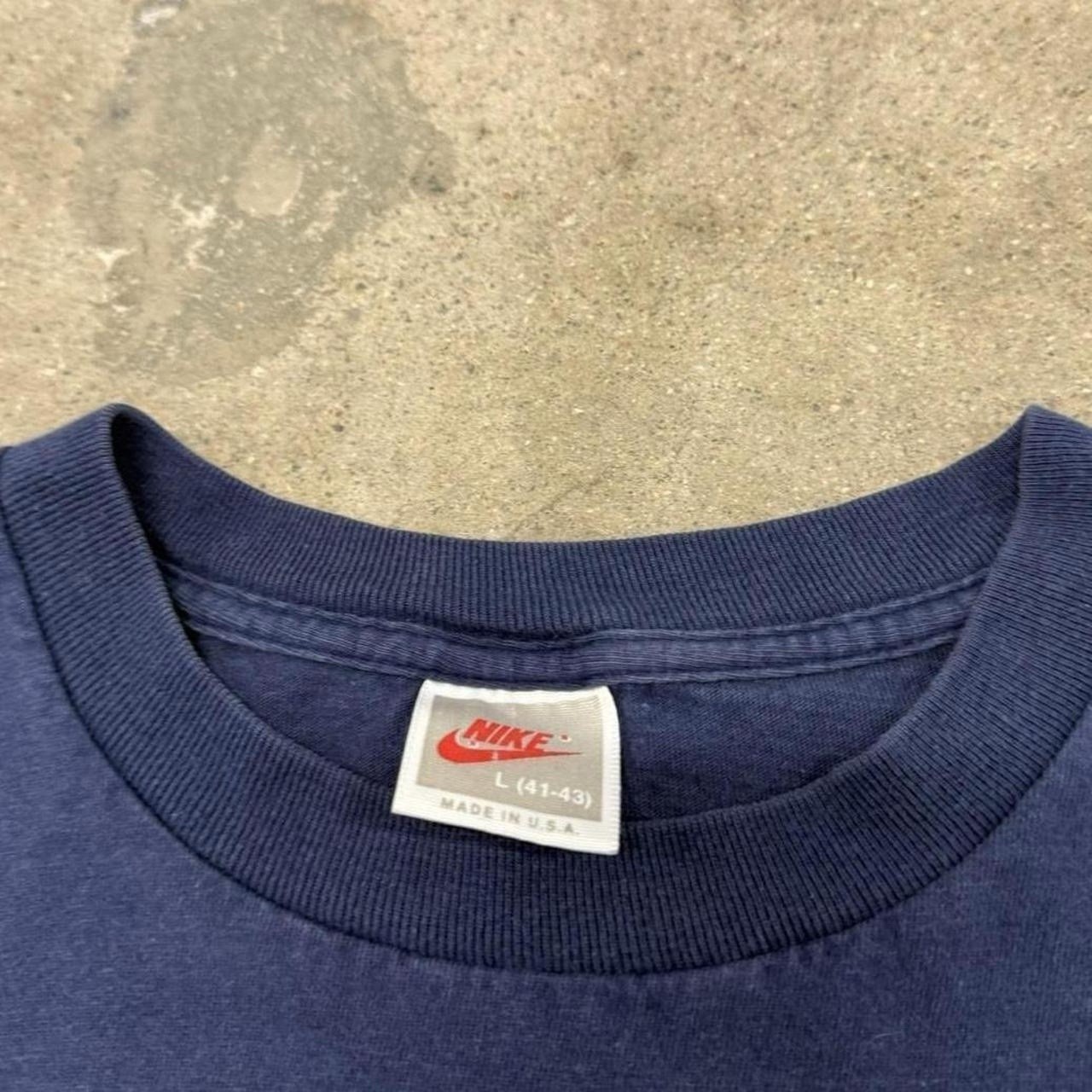 Rare 80s 90s VTG NIKE Just Do It Spell Out Swoosh Long Sleeve T Shirt Navy Large
