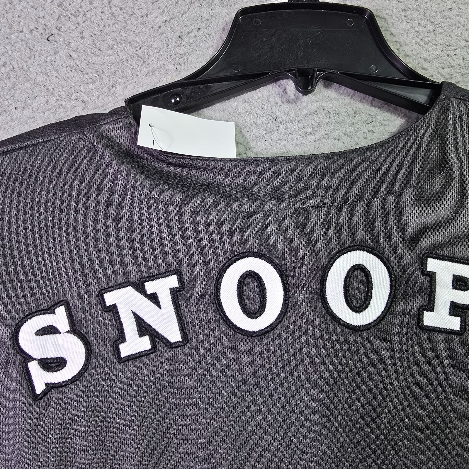 Peanuts® Snoopy Baseball Jersey shirt Mens Large Black Charlie Brown Button NWT