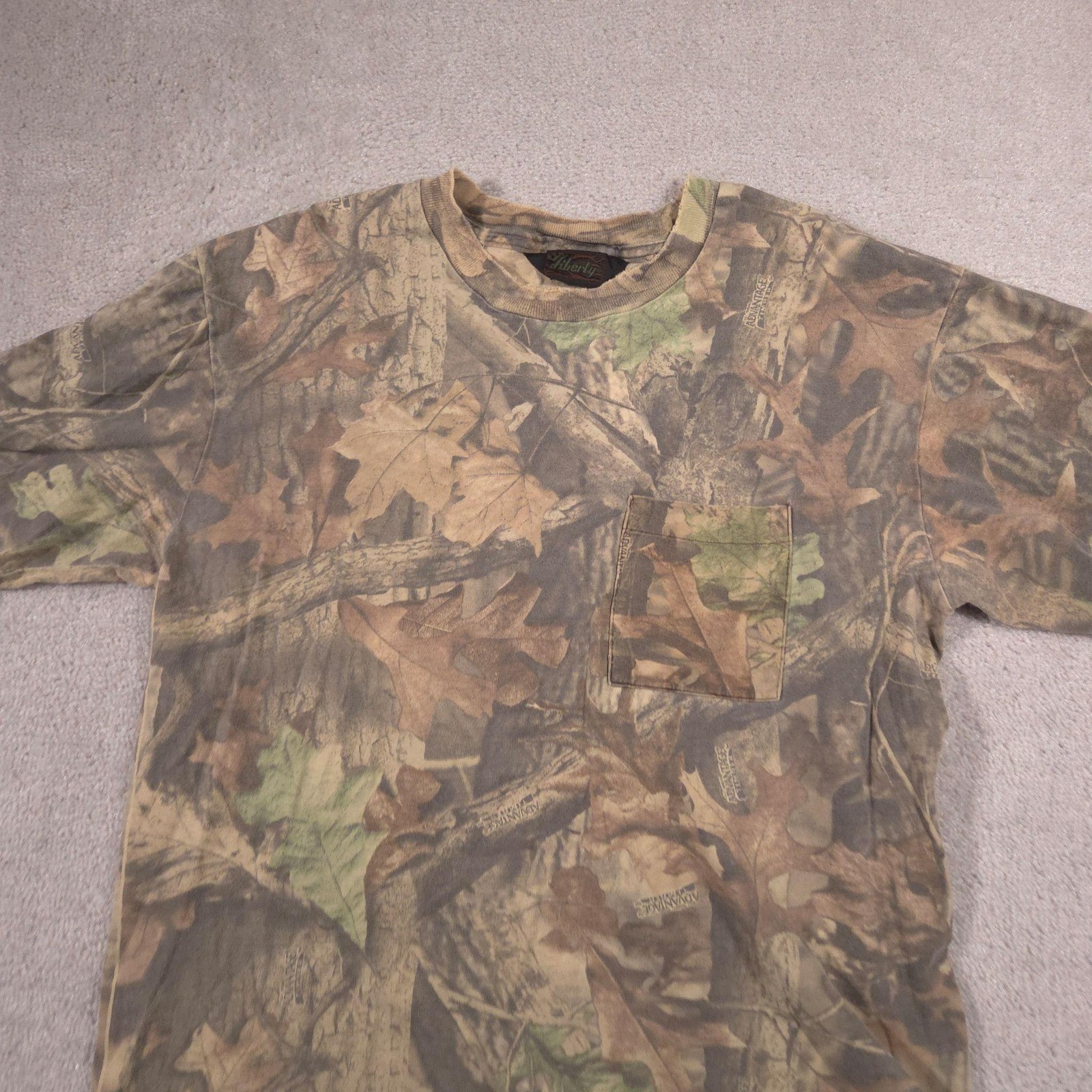 Liberty Shirt Mens Large Brown Camo Pocket Tee Hunting Advantage Outdoor