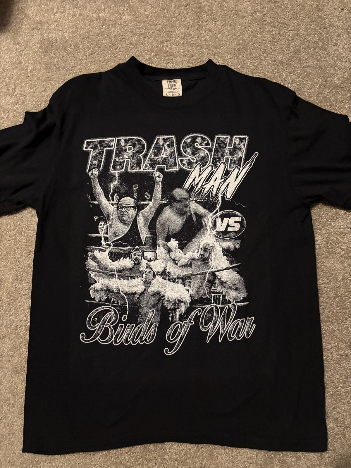 It’s Always Sunny In Philadelphia TV Show Trash Man Shirt Size Large Wrestling