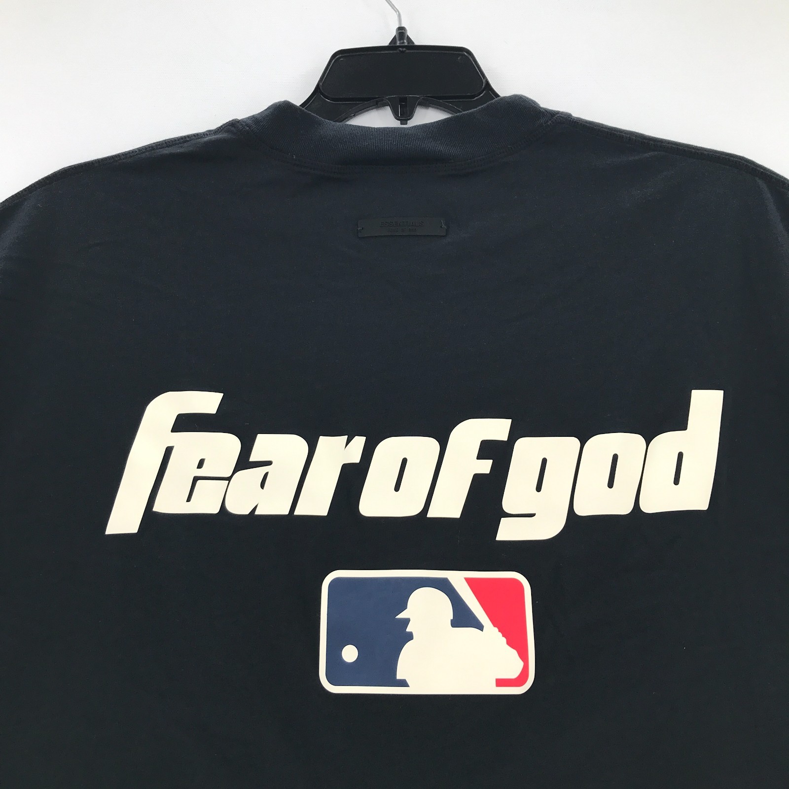 Fear of God Shirt Mens Large Black Essentials Baseball MLB Crew Short Sleeve Tee