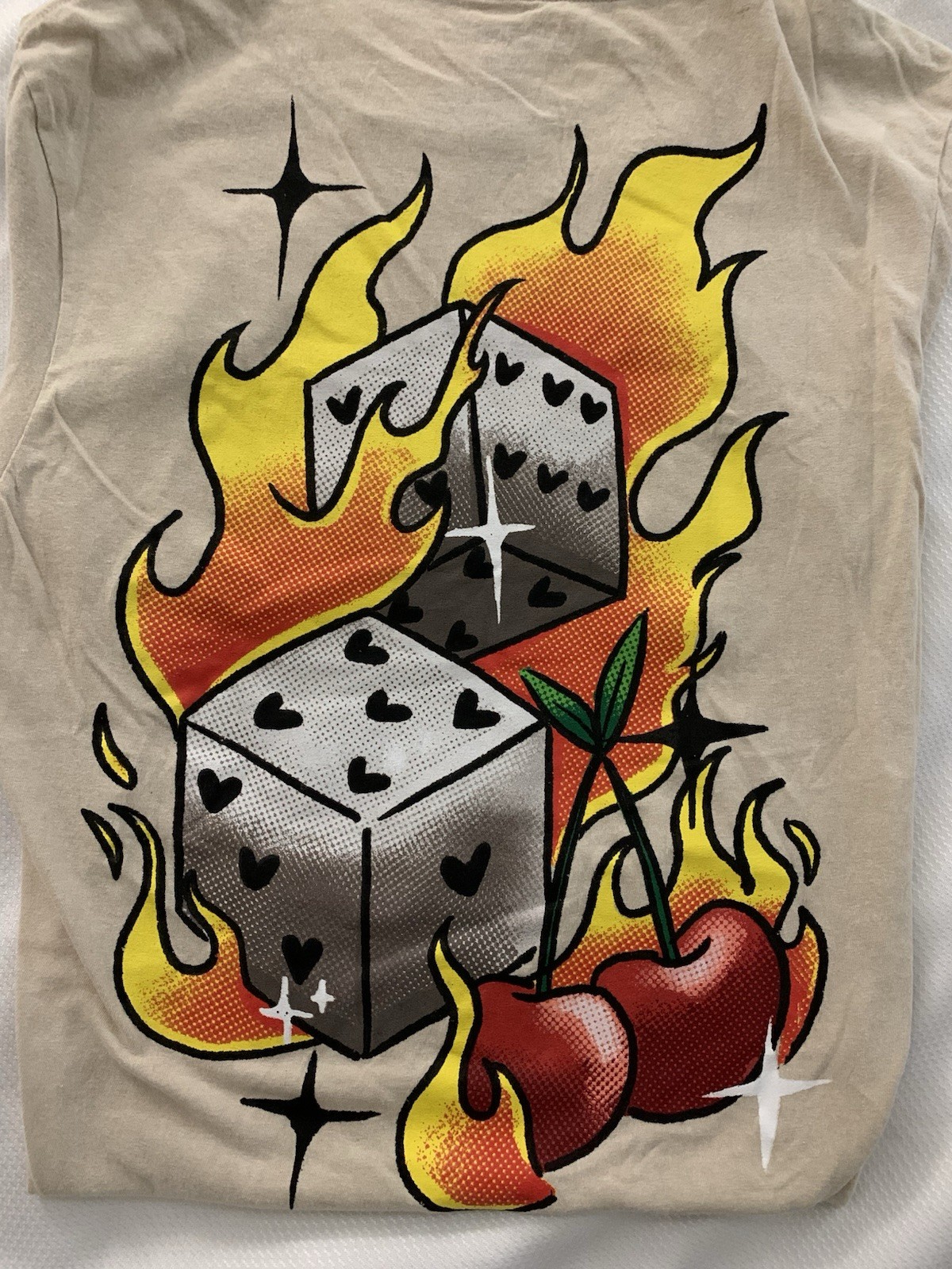 Men’s Good Luck 777 Cherry Dice T-Shirt Size Med 100% Cotton By Chemistry