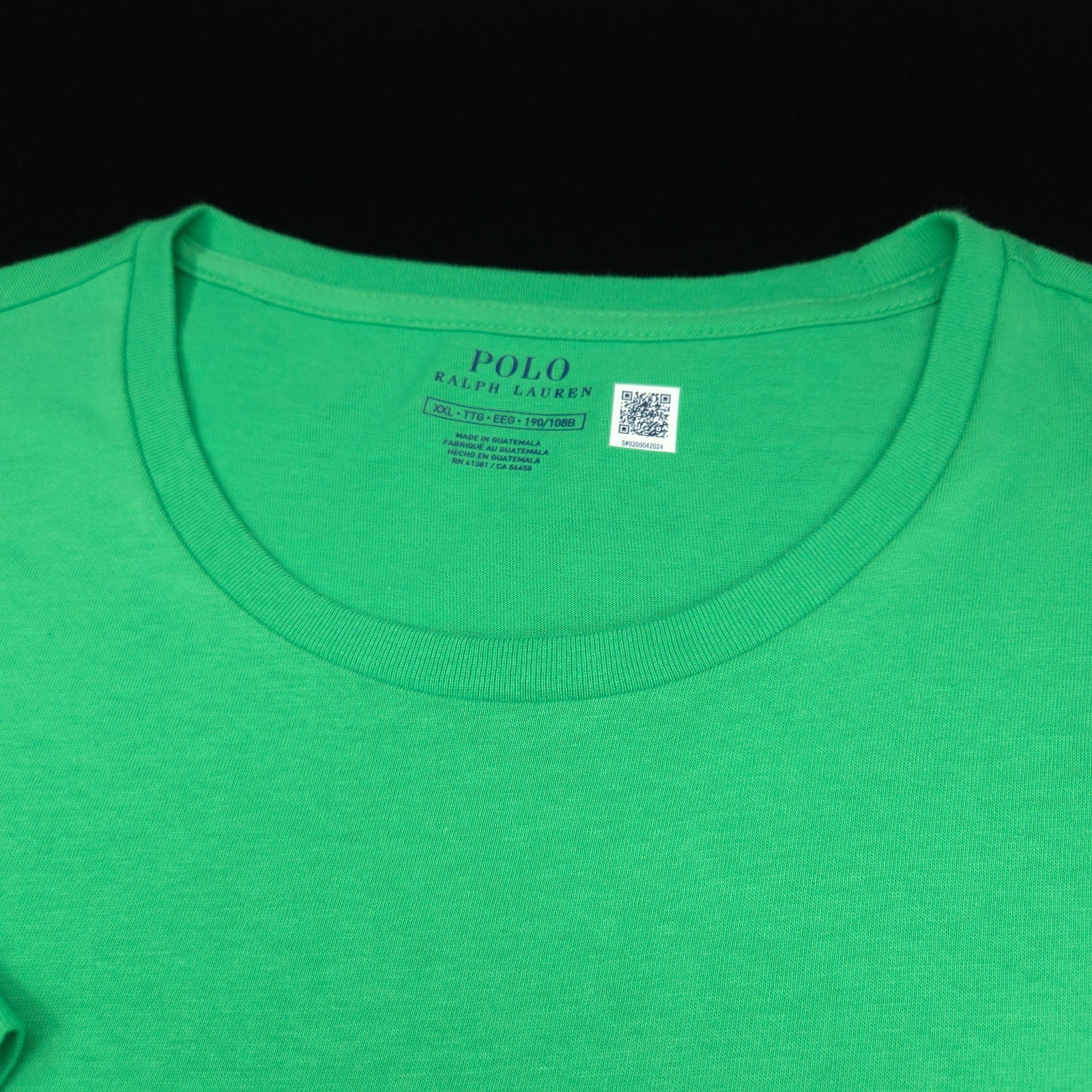 POLO RALPH LAUREN CREW T-SHIRT -XXL- GREEN SHORT SLEEVE -YELLOW PONY -KNIT