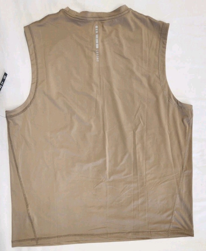 Become Legend Sleeveless Mens Shirt*Large*Brown (Gravel)*Polyester/Spandex. NWT